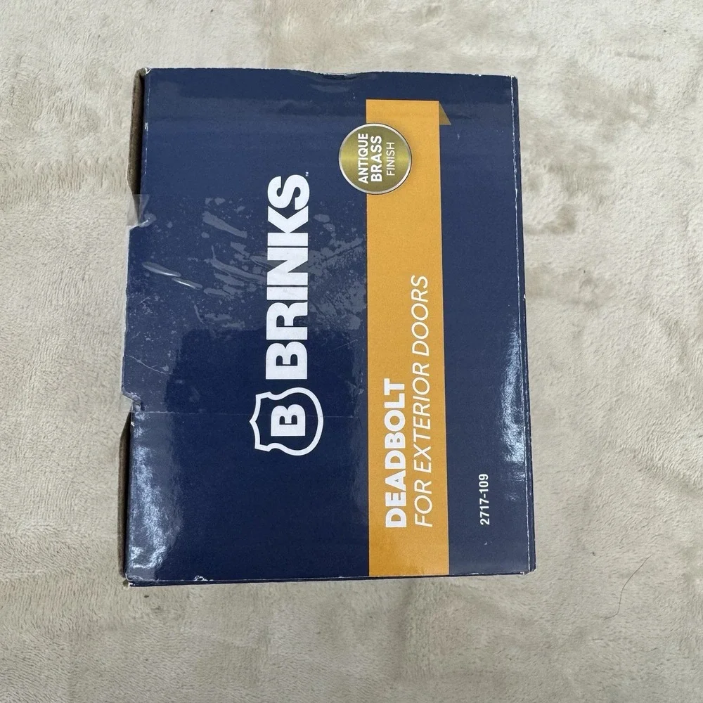 Brinks Pro Guard Deadbolt Antique Brass Keyed One Side ANSI Grade 2 (1 Key)